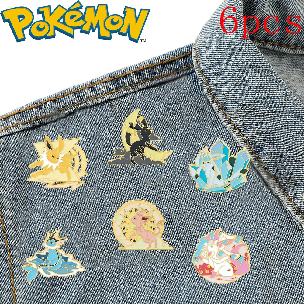 

1set Pokemon Cartoon Brooch Eevee Family Anime Enamel Pins Accessories Jewelry Gifts Clothes Badge Backpack Pin Cute Decoration