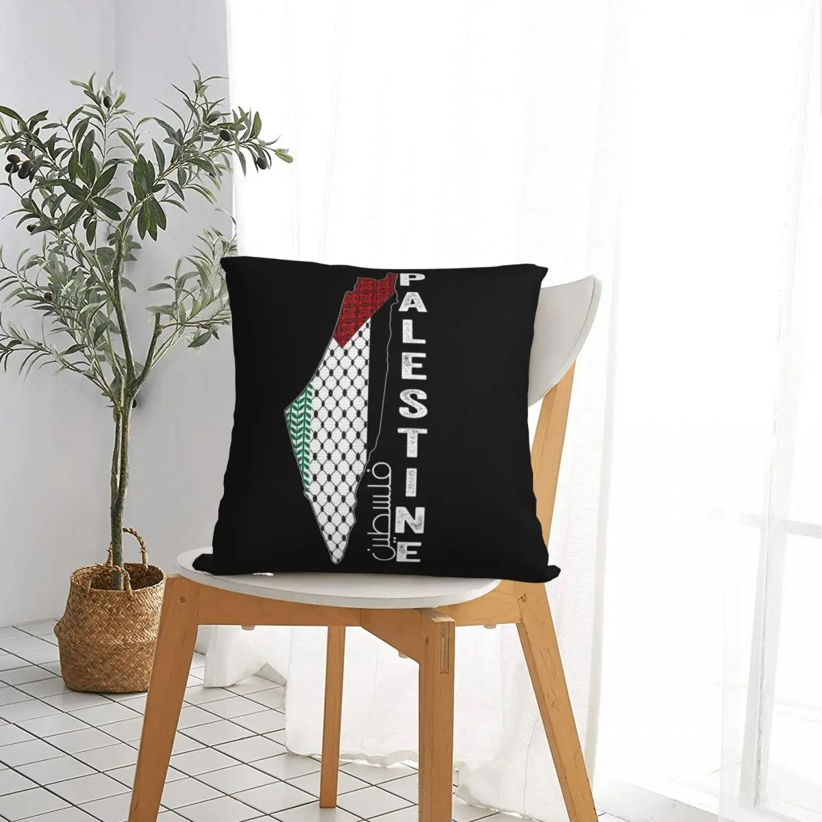 Palestinian Map Keffiyeh Thobe Pattern Pillowcases Polyester Bed Car Palestine Cushion Cover Home Decoration Pillowcase 40*40