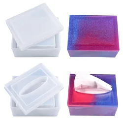 DIY Crystal Epoxy Resin Mold Tissue Box Napkin Car Tissue Box Silicone Mold For Resin