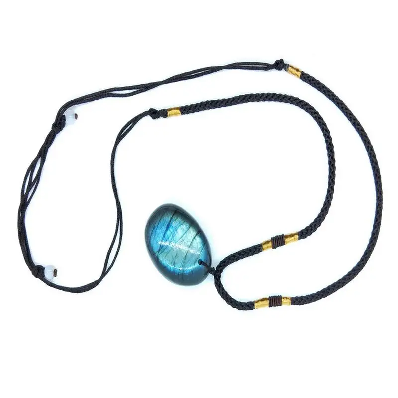 Labradorite Necklace Natural Stone Rope Wrap Necklaces Irregular Shape Unique Natural Pendant Jewelry DIY Gift Wholesale