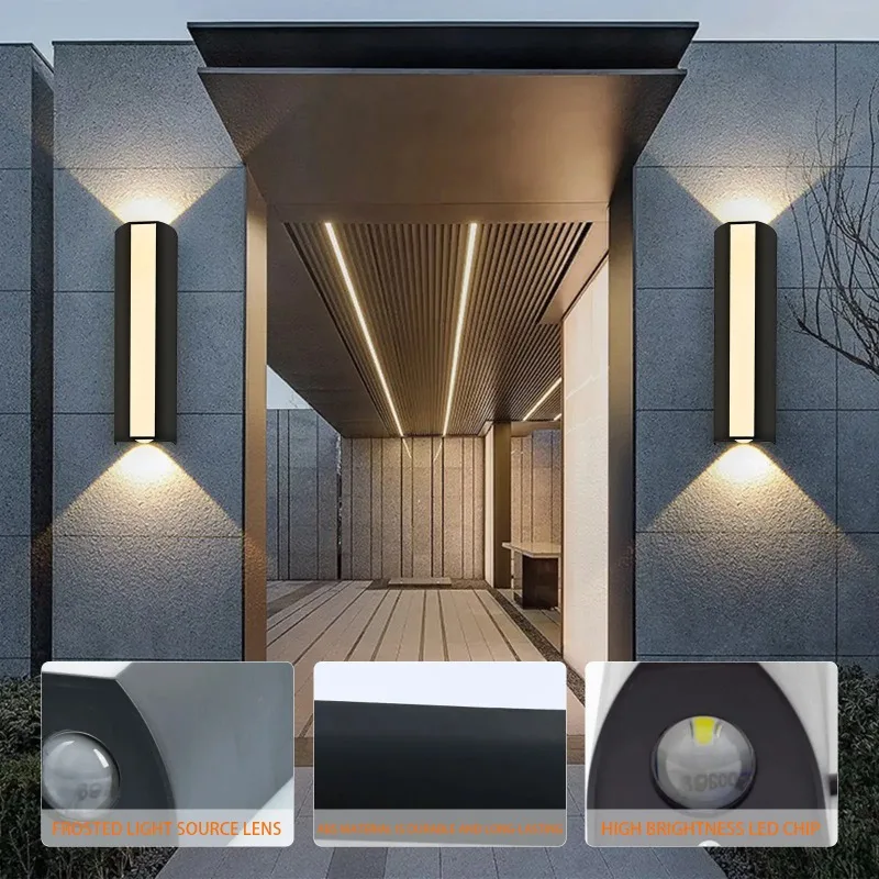 Outdoor LED Wall Light 6W IP66 Waterproof Lamp Warm White Cold White Exterior Wall Mounted Lighting for Home Decor