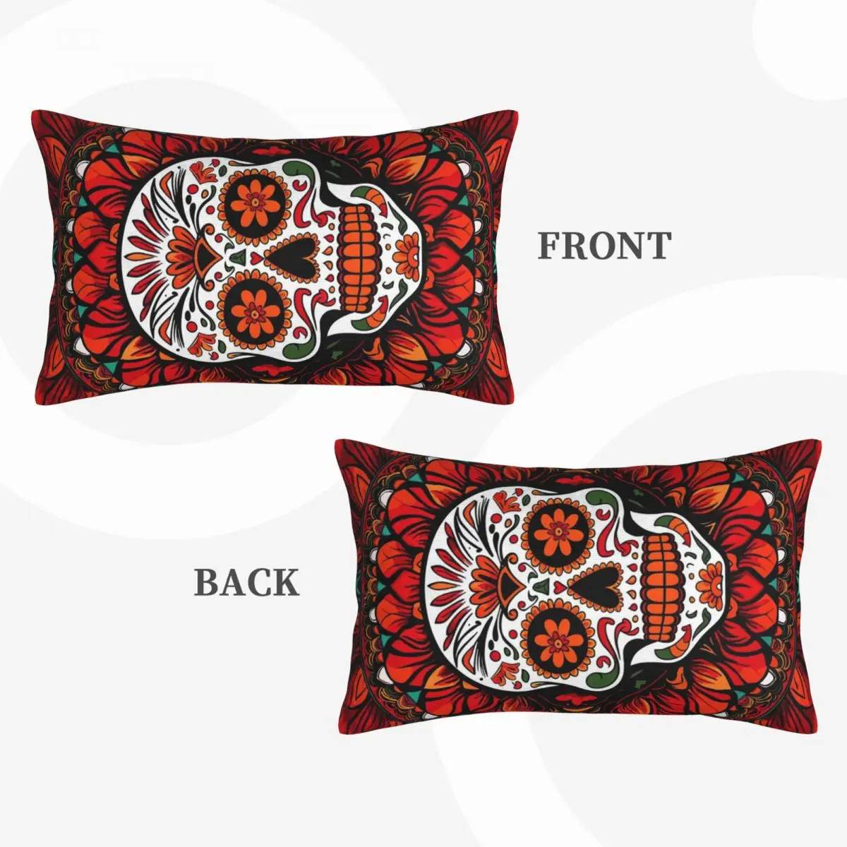 Mexican Skull Calavera Illustration Rectangle Pillowcase Cushion Cover Decorative Bedroom Bed Home Comfort Throw Pillow
