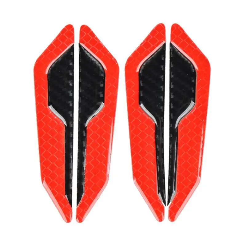 Stiker dekorasi pintu mobil, stiker pintu mobil Anti tabrakan, Strip Anti gores, stiker peringatan reflektif, serat karbon, stiker dekorasi Universal