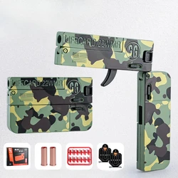 2.0 Upgraded Lifecard Alloy Folding Gun Toy Soft Bullet Blaster Shooting Model Pistol For Adults EDC Pocket Blaster Gift