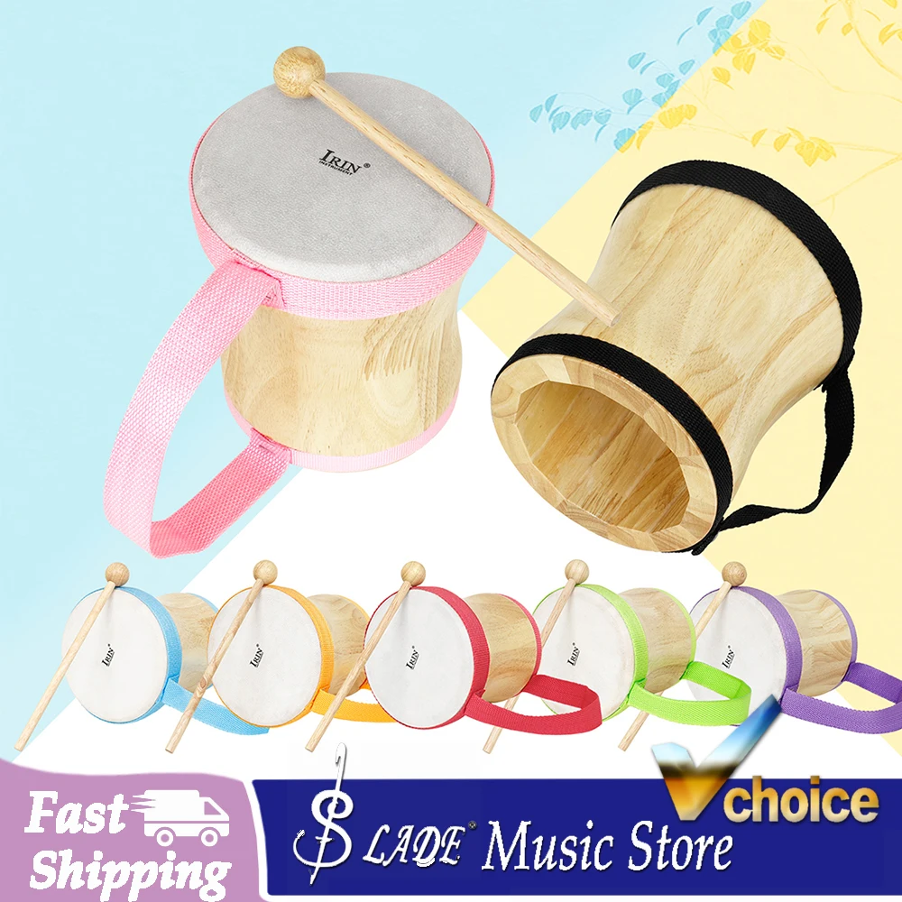 Musical Instrument All - Kids Wooden Hand Drum with Goatskin