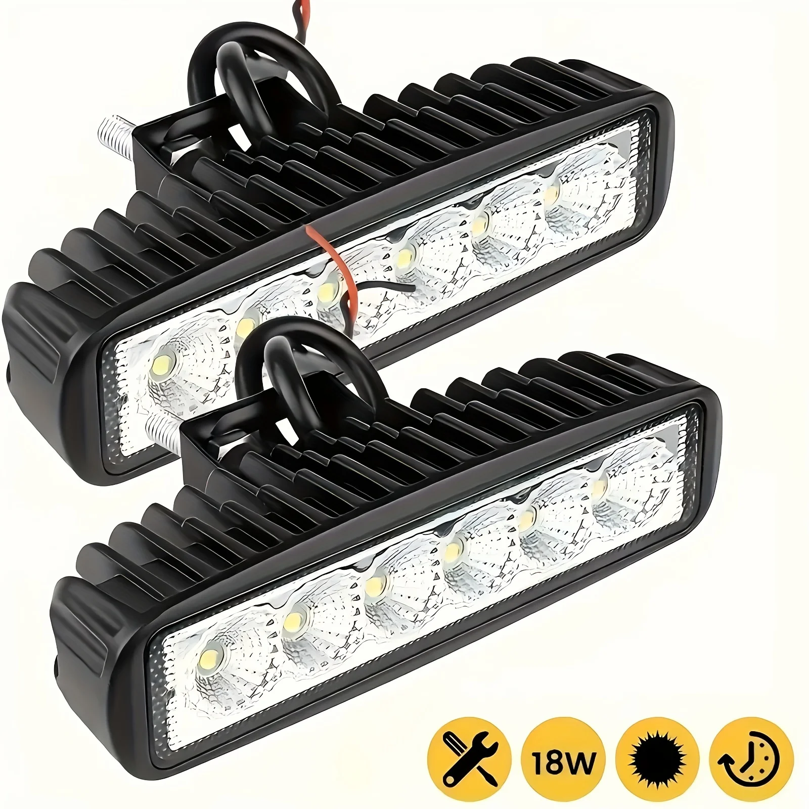 2 SZTUK 18w 6 LED Samochodowe światło robocze DRL Reflektor o wysokiej jasności Wodoodporny Auto Offroad SUV Reflektory samochodowe Lampa do jazdy 12V 6000K