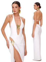 Sexy Deep V Neck Swimsuit With Skirt Women 2 Pcs Suits 2025  High Leg Backless Swimwear Fashion Female Holiday Beachwear Outfits