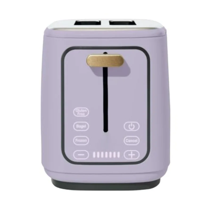 

2-Slice Digital Toaster with Touch Control Panel Adjustable Shade Settings Wide Bread Openings Bagel Frozen Modes Removable Cru