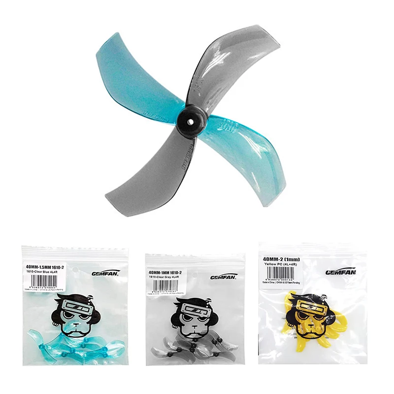 

8 прочных пропеллеров 40 мм с 2 лопастями, 1 мм и 1,5 мм 1610, для RC FPV Racing Freestyle, Mobula7 и Tinywhoop Drone
