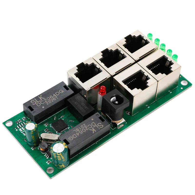 HICOMDATA وحدة تبديل صغيرة ذات جهد واسع هندسية صغيرة ذات 5 منافذ PCBA مقسم كابل الشبكة اللوحة الرئيسية