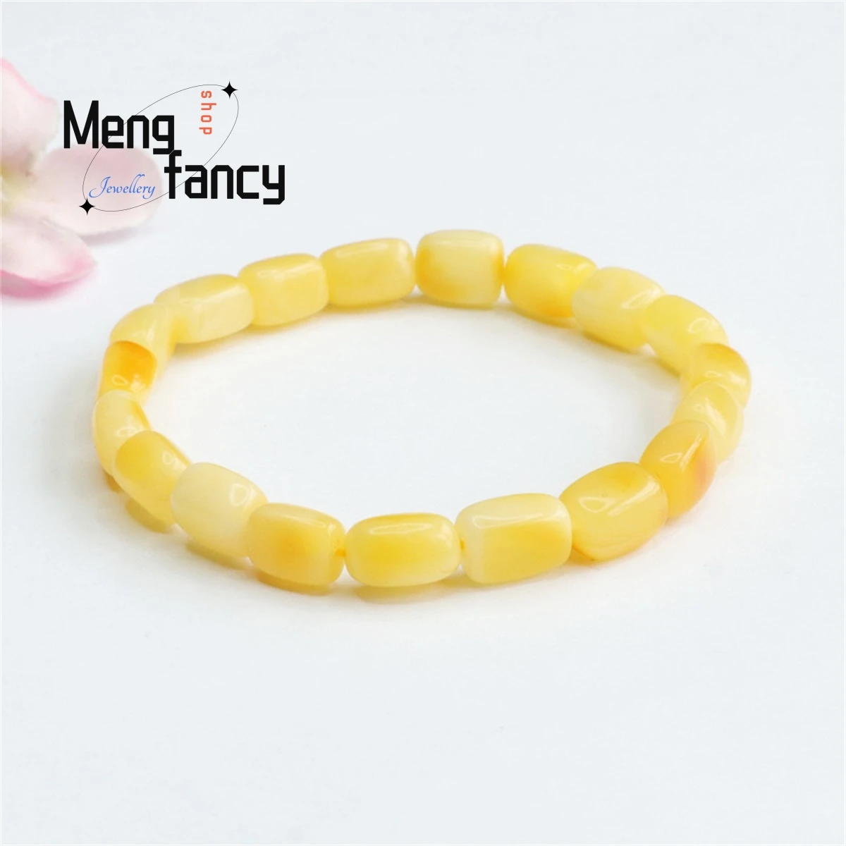 

Natural Honey Wax With Amber Pineapple Beads Bracelet Simple Generous Personality Vintage Fashion Men Women Couple Holiday Gift