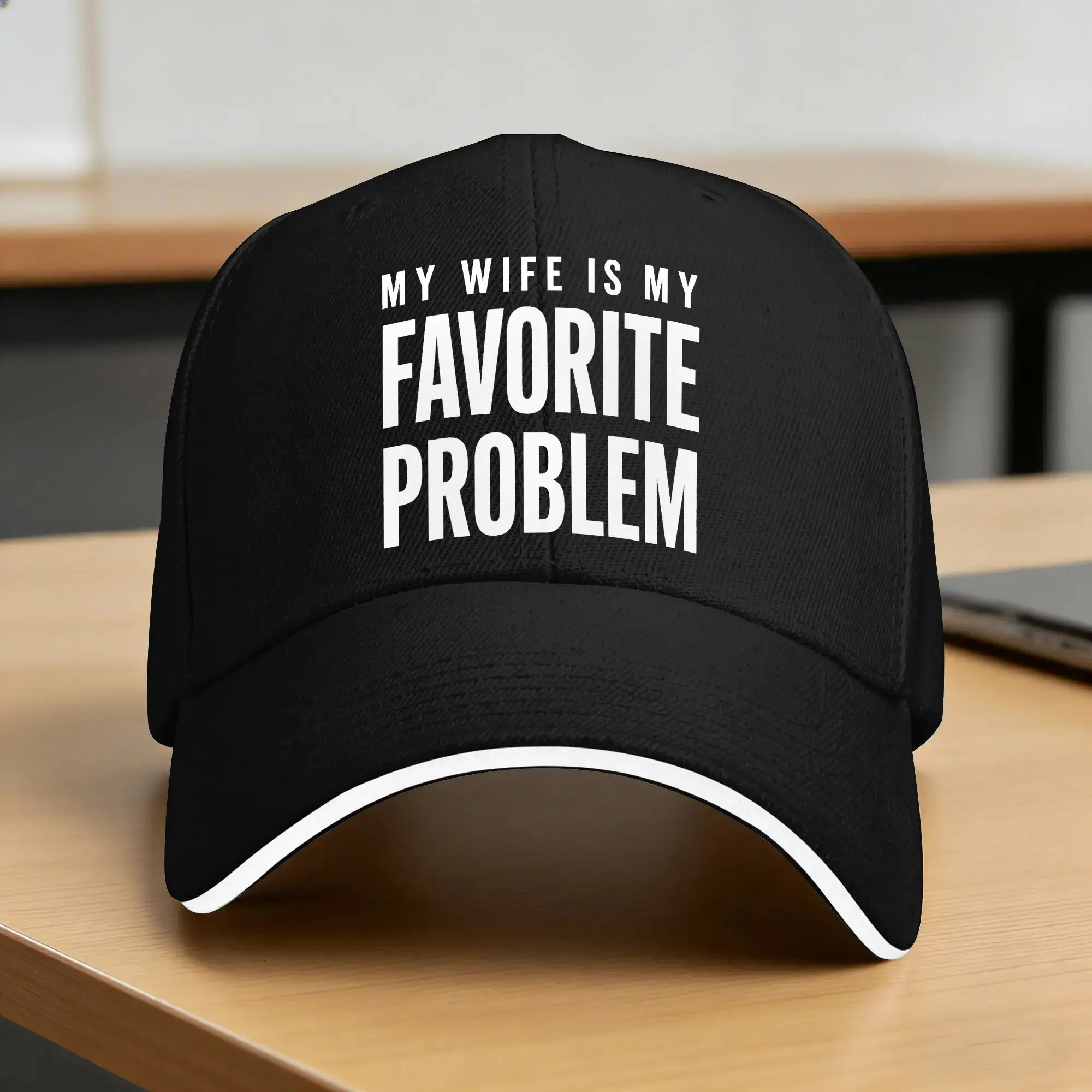 Summer My Wife is My Favorite Problem Funny Baseball Cap  Hiking Fishing Fashion Custom Logo Sun Trucker Hat Dropshipping Cap