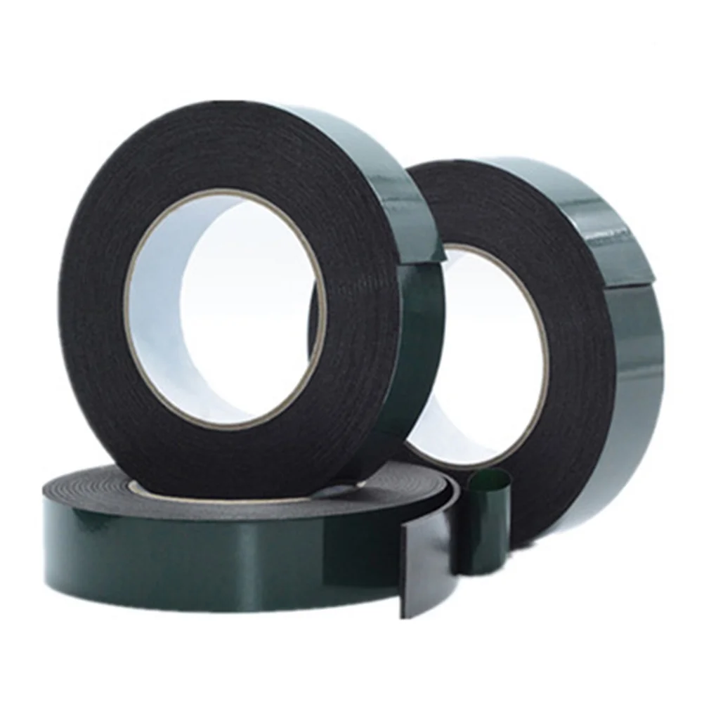 4 Rolls Black Pe Foam Waterproof Double Sided Adhesive Tape Strong Mounting Tape Heat Resistant for Nameplates Heat Absorbing