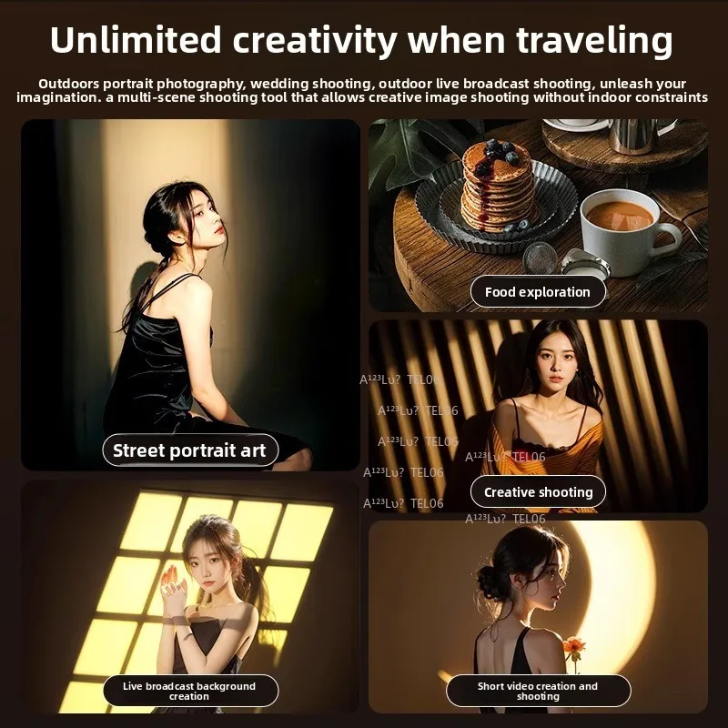 60W Handheld COB Video Light Bi Color for Portrait Photography Live Streaming Studio