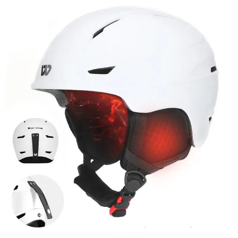 West Biking Skiing Helmet Men Women Warm Snowmobile Cycling Helmet Snow Sports Helmet Snowboard Skateboard Skiing Equipment