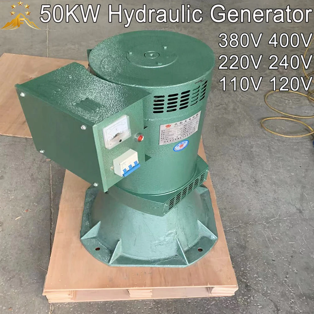50000W 220V 240V 380V 400V Water Electric Turbine Hydraulic Generator Hydroelectric Hydro Dynamo Single Three Phase 50Hz 60Hz