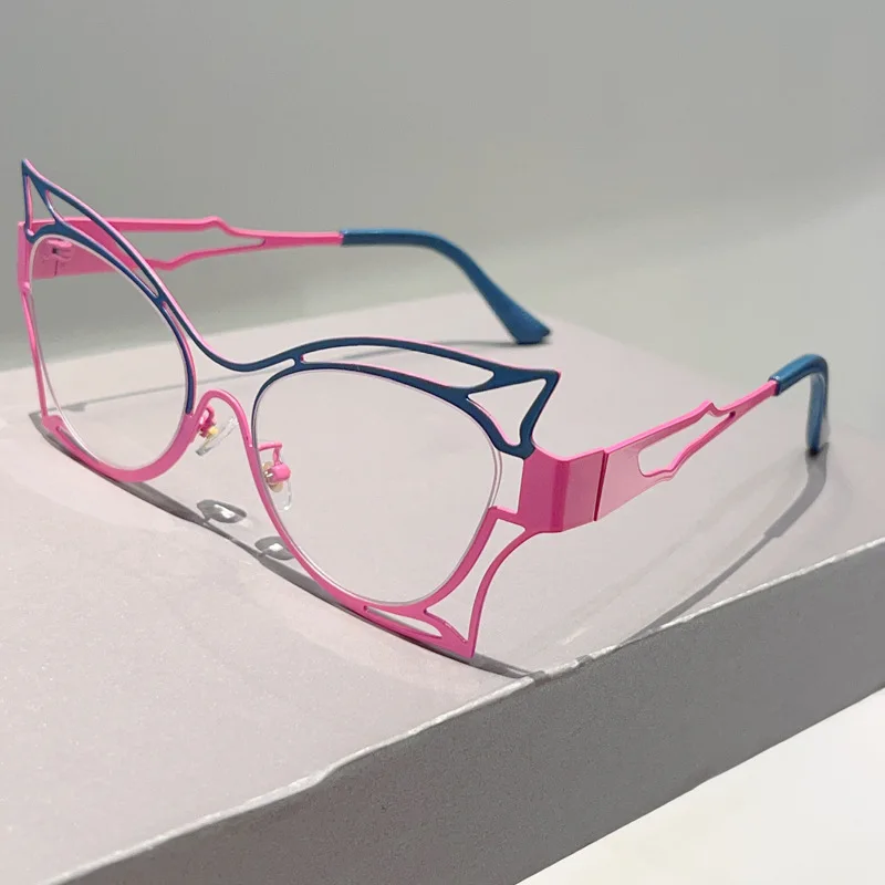 anti-blue light glasses frame for women new fashion vintage oversized square cat eye computer eyeglasses ladies elegant shades