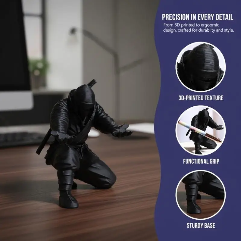 Ninjastyle Pen Holder Unique Decorative Desk Organizer Stylish Pen Storage Box for Teachers Students Room