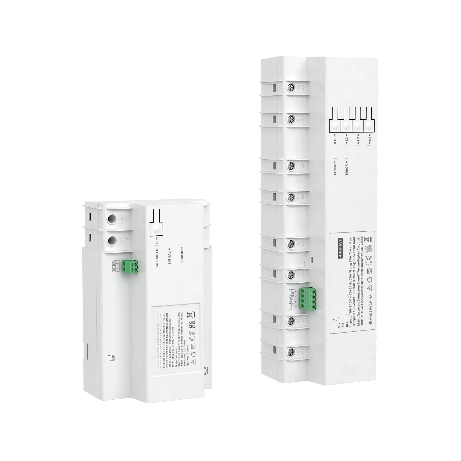 SP-Main SPM-4Relays Smart Stackable Power Meter 20A/Gang Overload Protection Energy Consumption Monitoring Via Google