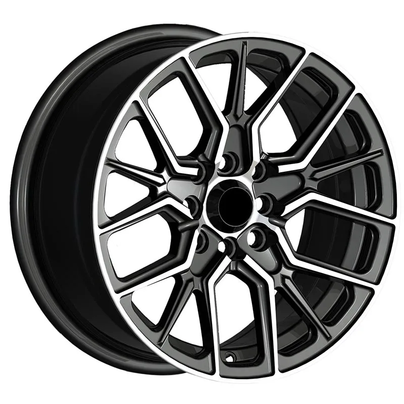 15 inch Alloy carrims5x100 car rims 5X100 black machine face via jwl quality aluminum alloy car wheel