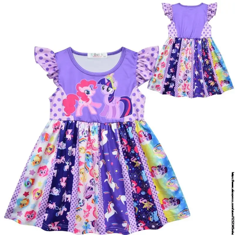 Cartoon my little baby girl pony girl kids Princess Dress elegant ball gown flower girl dress 2-7 years old children dress