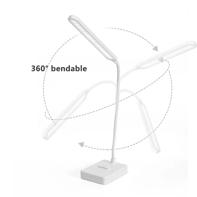 Imagem -05 - Dobrável Led Desk Lamp Usb Recarregável Proteção Ocular Toque Regulável Mesa de Leitura Luz Led Cores