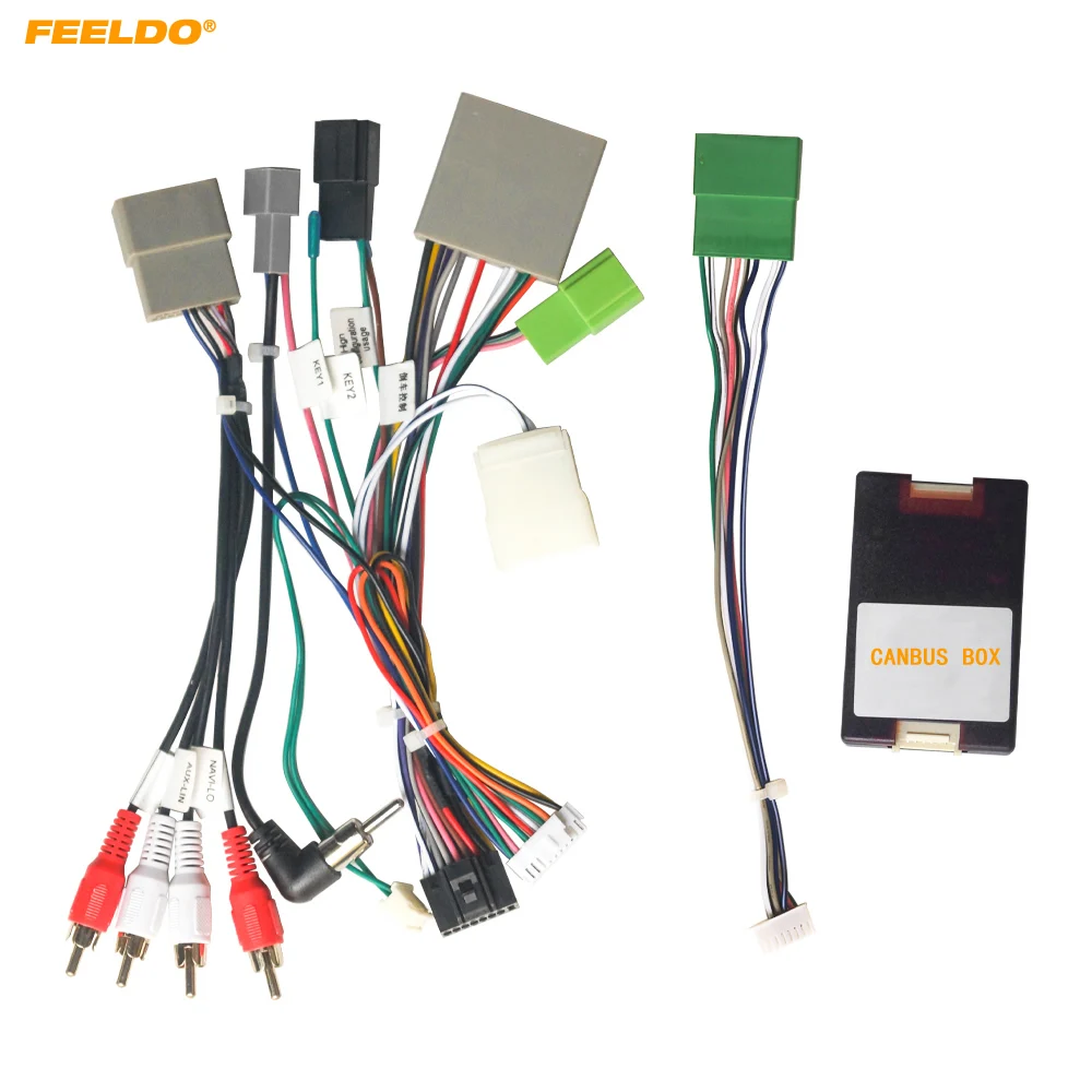 

FEELDO Car 16pin Power Cord Wiring Harness Adapter With Canbus Box For Honda Civic 2006-2011 Installation Head Unit #HQ1432