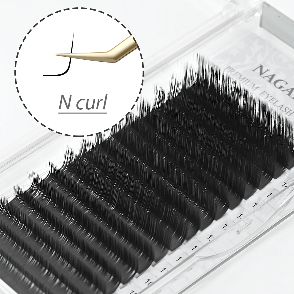 NAGARAKU Synthetische Nerzwimpern Einzelwimpern Maquiagem LC LD N L Mix 7-15mm 16 Reihen Natürlich Weich Hochwertig (alte Verpackung) – Detail 2
