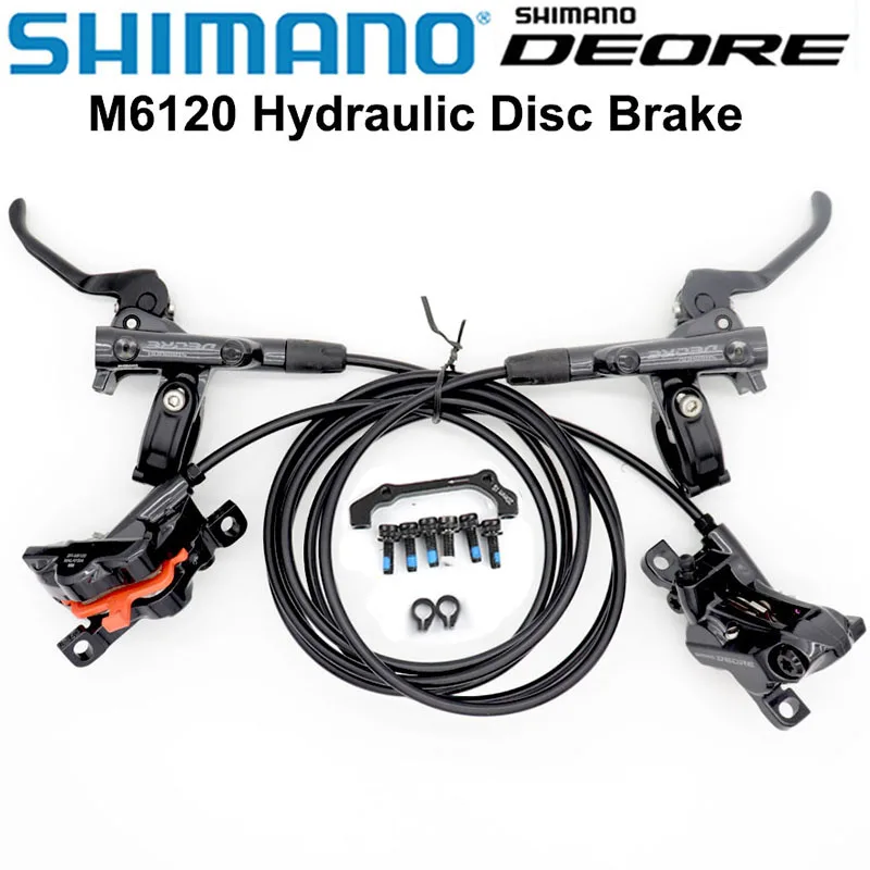 シマノDEORE 高性能 油圧ディスクブレーキ M6120 ４ポット　前後セット シマノ DEORE M6100 M6120 油圧ディスクブレーキセット 2ピストン