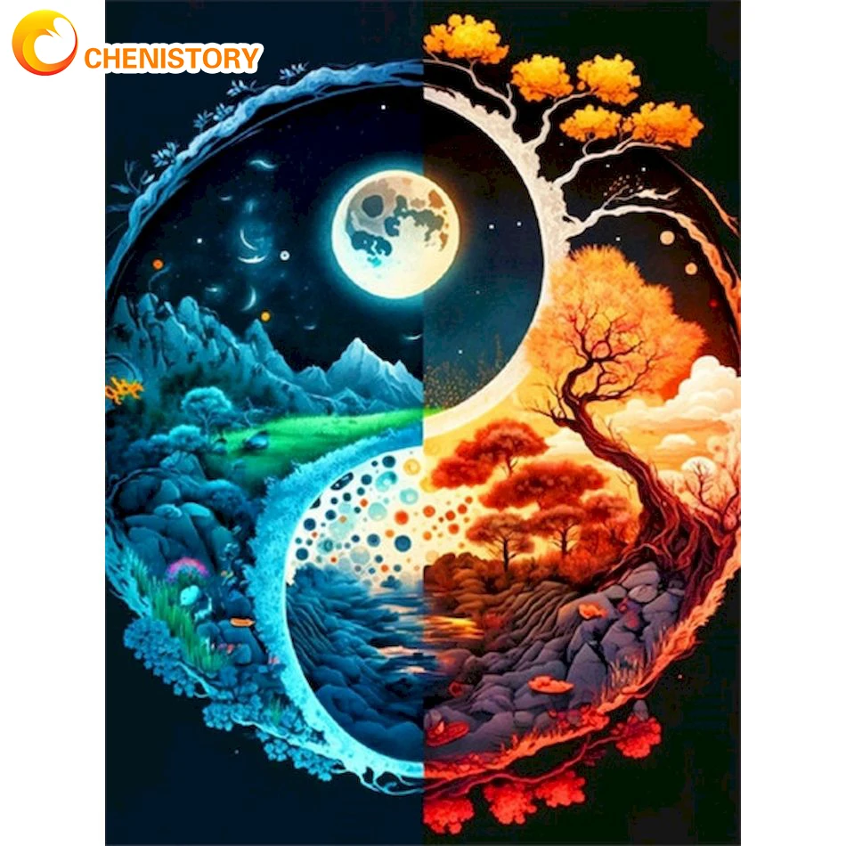 

CHENISTORY 5D Diamond Painting Mosaic Landscape For Adults Kits Rhinestone Cross Stitch Pictures Diy Crafts Home Wall Art Decor