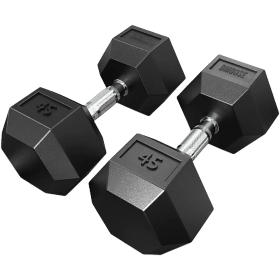 DMoose Mancuernas hexagonales para ejercicios de entrenamiento de fuerza que mira bíceps tríceps pecho hombros espalda y piernas Ideal gimnasio en casa Solu