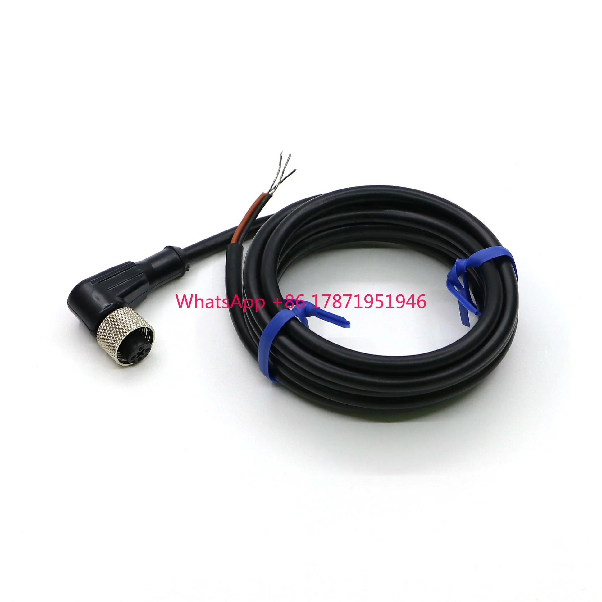 pvc plastic CL4-12 without LED  angle 4pin M12 2m cables plgu wires eccossory