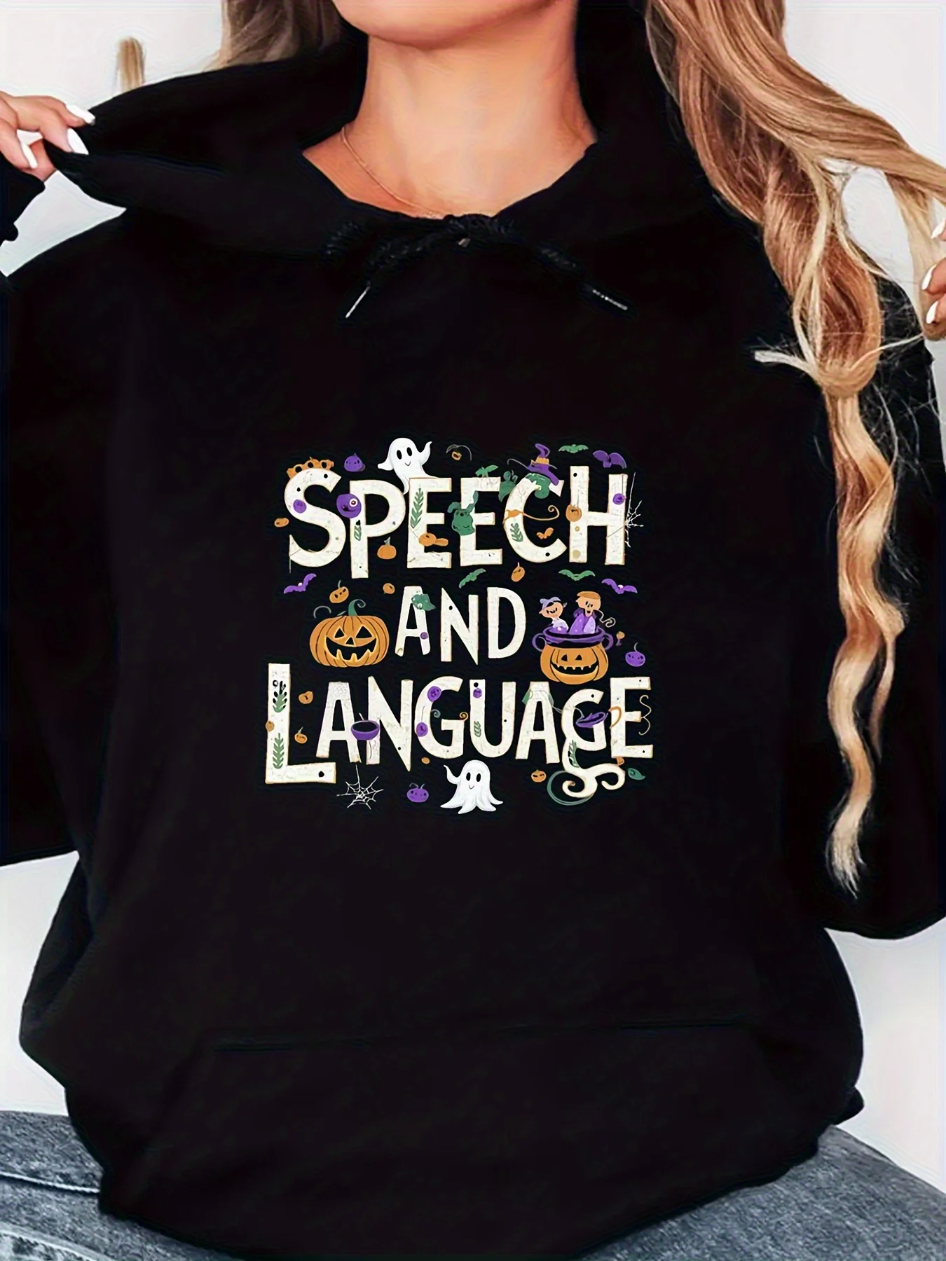 

Halloween Graphic Printing Autumn and Winter Pure Cotton Men's and Women's Hoodies Casual Outdoor Street Sports Training Brand