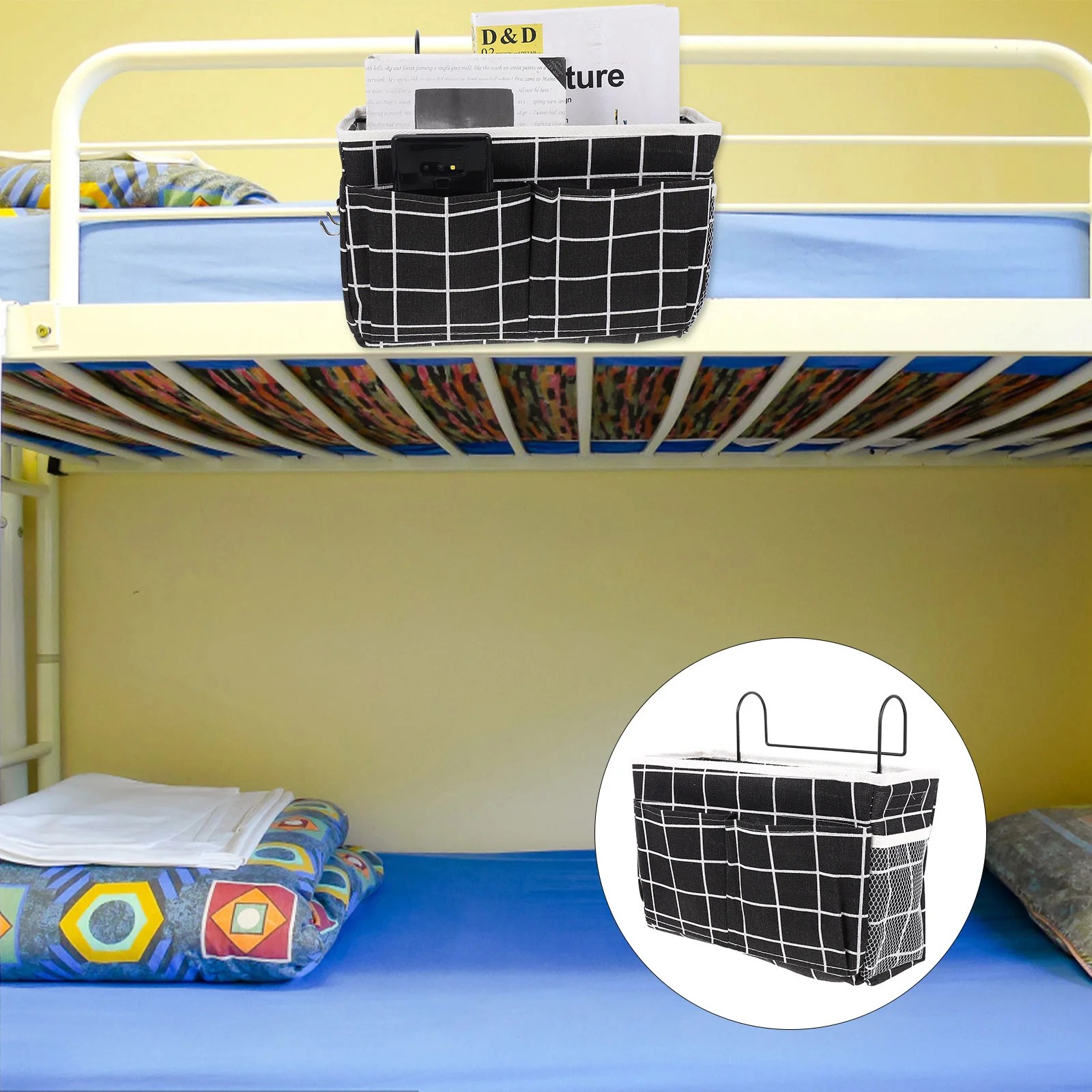 

1Pcs Hanging Storage Pouch Cloth Dormitory Organizer Bedside Sundries Holder Large Capacity Storage Tool for Chargers Earphones