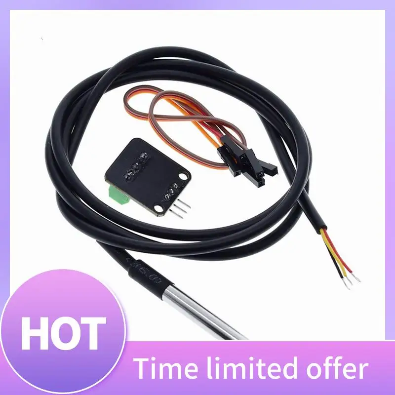 ABFN-DS18B20 Комплект модуля датчика температуры Водонепроницаемый 100 см цифровой сенсорный кабель Зонд Терминальный адаптер для Arduino