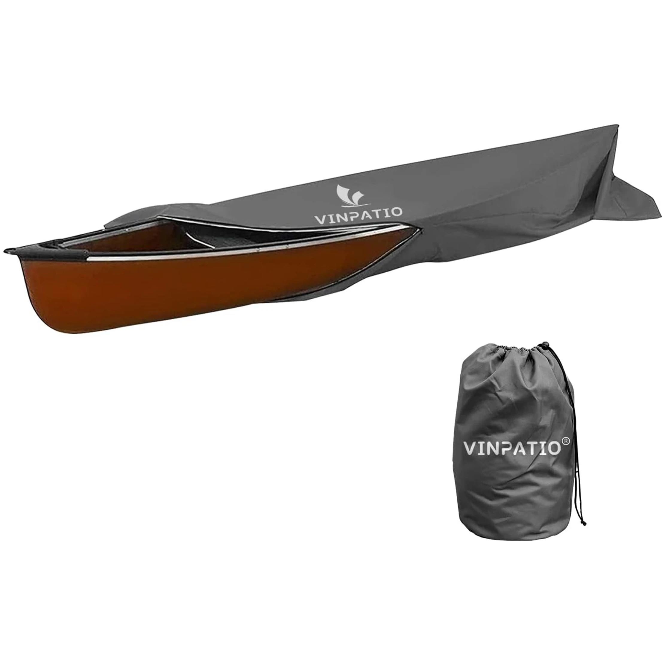 

600D Oxford Kayak Cover, Upgraded Full Coverage Waterproof Canoe Storage Bag with Zipper, Heavy-Duty UV Protection & Dust Resist