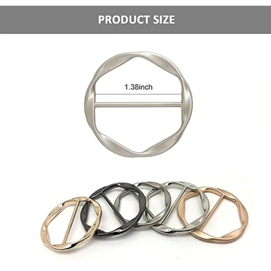 5 uds bufanda de seda anillo Clip camiseta Clips de corbata para mujer moda Metal círculo redondo Clip hebilla ropa anillo envoltura titular con 1 St