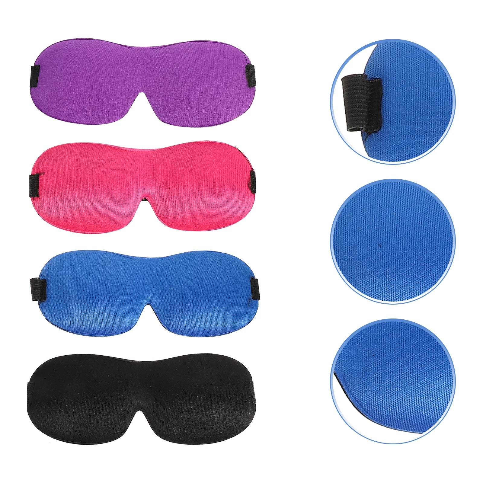 4 قطع من قناع العين ثلاثي الأبعاد، حزام مرن مريح للنوم معصوب العينين للسفر في الأماكن المغلقة والخارجية، قناع نوم خفيف الوزن وجيد التهوية