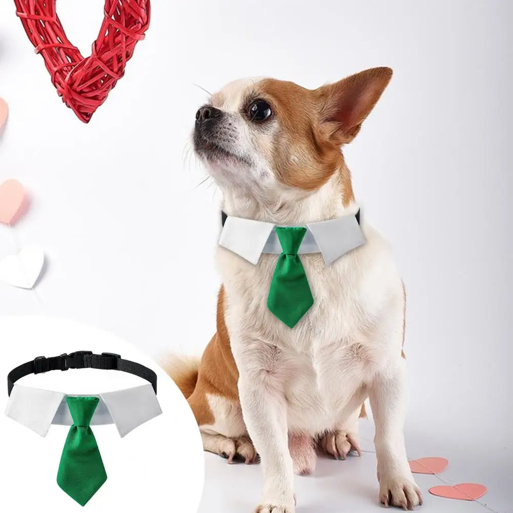 Pet Collar Dogs Lapel Collar With D-ring Adjustable Buckle Polyester Puppy Cosplay Necktie Delicate Lovely Texture Pet Bow Tie