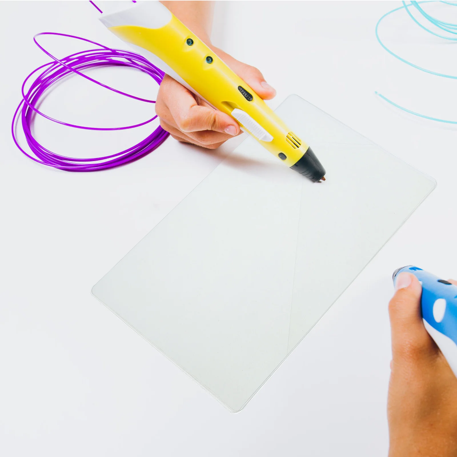 Zestaw 10 szt. płyt do trasowania do długopisu 3D, przezroczyste plastikowe arkusze szablonów, wytrzymały materiał PVC do szczegółowych dzieł sztuki.