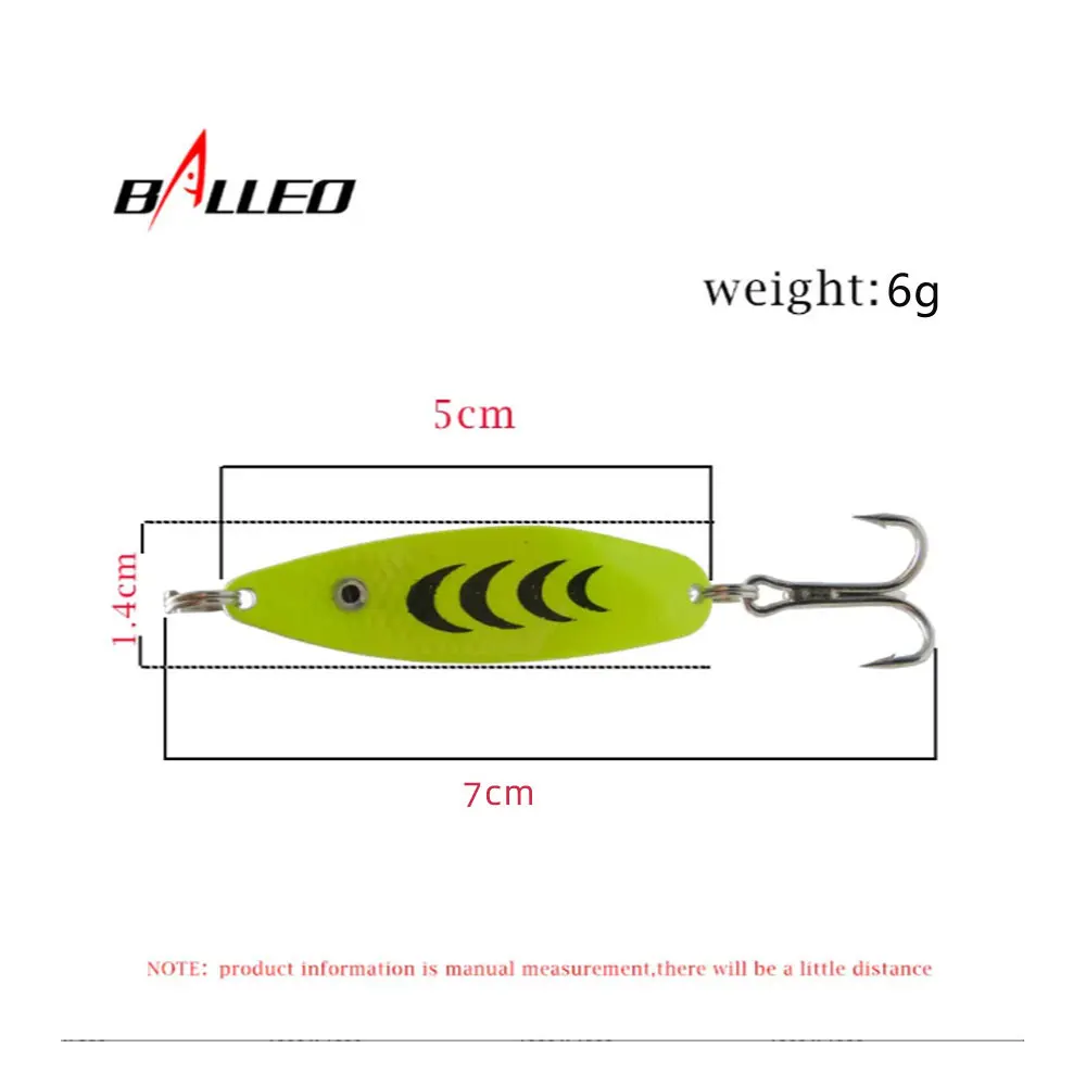 Balleo 6g Metal Spoon Lure Metal spinner Lure hard lure metal Fishing lure metal jigging iscas artificiais bass wrobbler