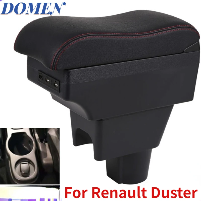 

For Renault Duster special armrest box Interior Parts Car Central Content With Retractable Cup Hole Large Space Dual Layer USB