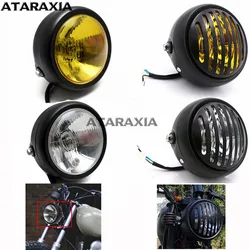 For CG125 GN125 Motorcycle Retro Metal 5.75inch Lens 35W Halogen Front Headlight headlamp Head light For Harley Cafe Racer Honda