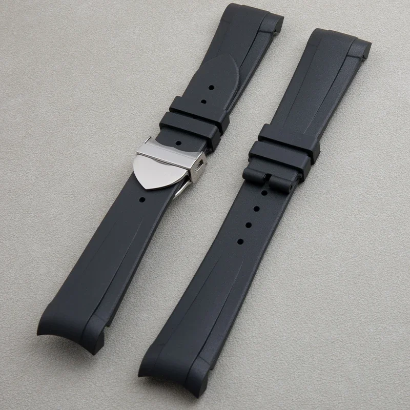 

Soft rubber watchband 22mm quality watch band for racks strap GMT Black Bay 1958 Pelagos black waterproof bracelet fold buckle