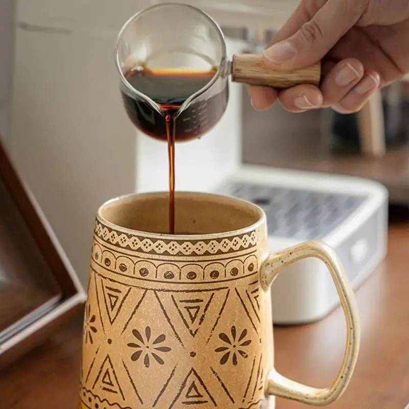 

QX2E Spacious Ceramic Coffee Cup Elegant Look Drinkware Suitable Well In Any Setting