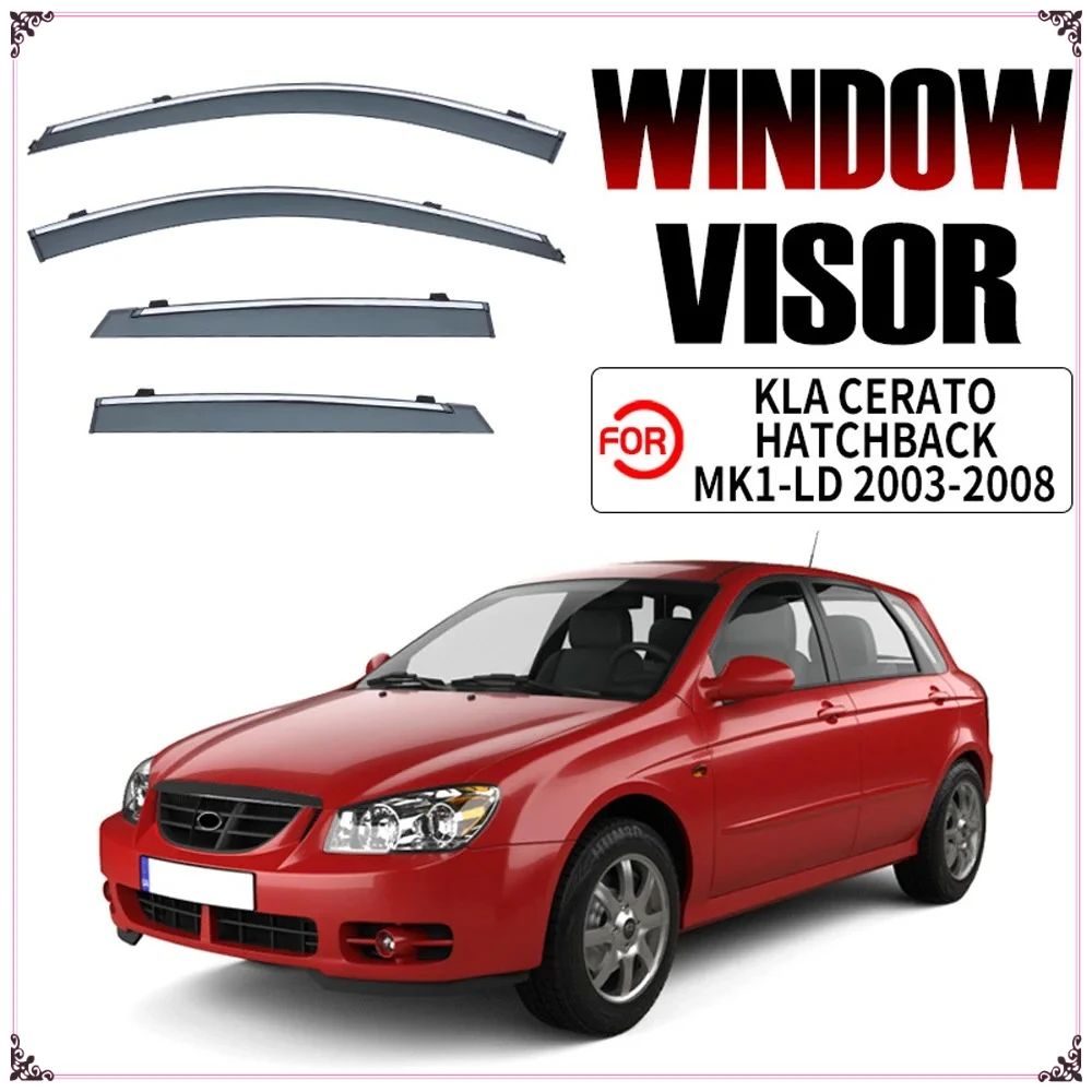 

Хромированные полоски, защита от дождя для Kia Cerato (LD) 2003-2008, козырек для хэтчбека, ветровые дефлекторы, дверной козырек, вентиляционные шторы, вентиляционный козырек