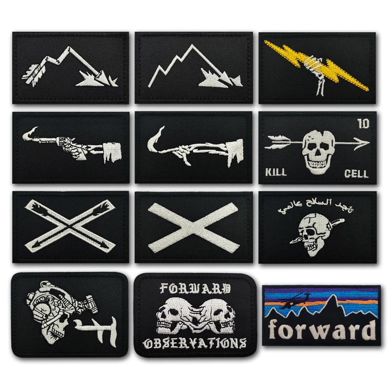 FOG Forward  Embroidery Patches for Clothes Hook & Loop Patch Backpack Tactical Stickers Badge Appliques