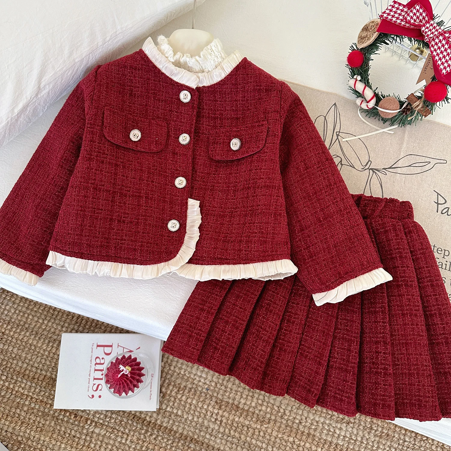 Girls Thick Clothes Sets Winter Children Down Coats Skirts Princess Dress Suit For Baby Girl Warm Velvet Costume Outfits Kids 7Y