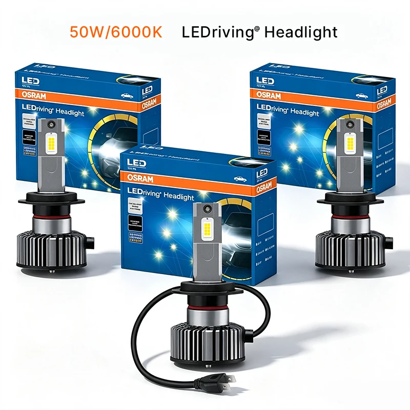 2PCS OSRAM 100W Mini H4 H7 Led Headlight Bulb H8 H11 9005 9006 HB3 HB4 HIR2 Fog Light Turbo Car Lamp Fan 6000K Cool White