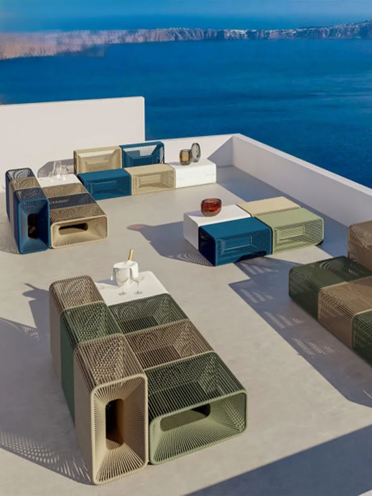 

Outdoor combination rattan chair sofa single chair hotel courtyard villa garden balcony terrace homestay hotel table and chair